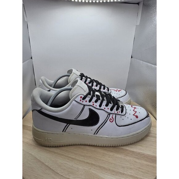 NIKE AIR FORCE 1 WHITE LEATHER SNEAKERS 315122-111 MEN'S SIZE 9 customized - Picture 7 of 7